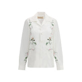 Baziszt White Cotton Pattern Shirt